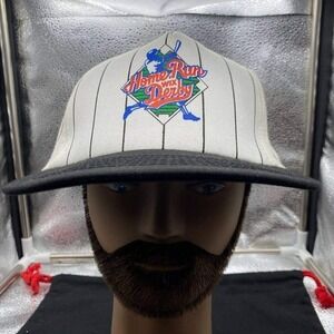 Stylemaster Home Run Derby Wix Mens OS White Pinstripe Snapback Hat Baseball Cap